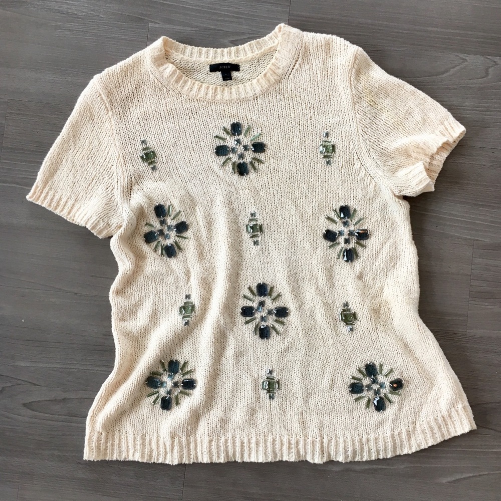 J. Crew Jeweled Top